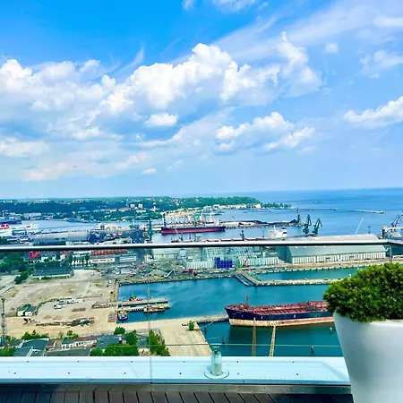 Sea Towers Penthouse 28-29 Two-floors Sea View Panoramic Terrace 110m2 !!! Jacuzzi Apartment Gdynia