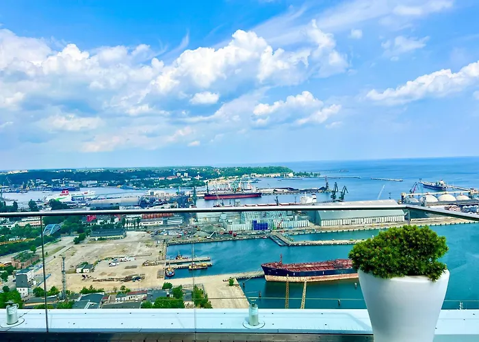 Sea Towers Penthouse 28-29 Two-floors Sea View Panoramic Terrace 110m2 !!! Jacuzzi Apartment Gdynia